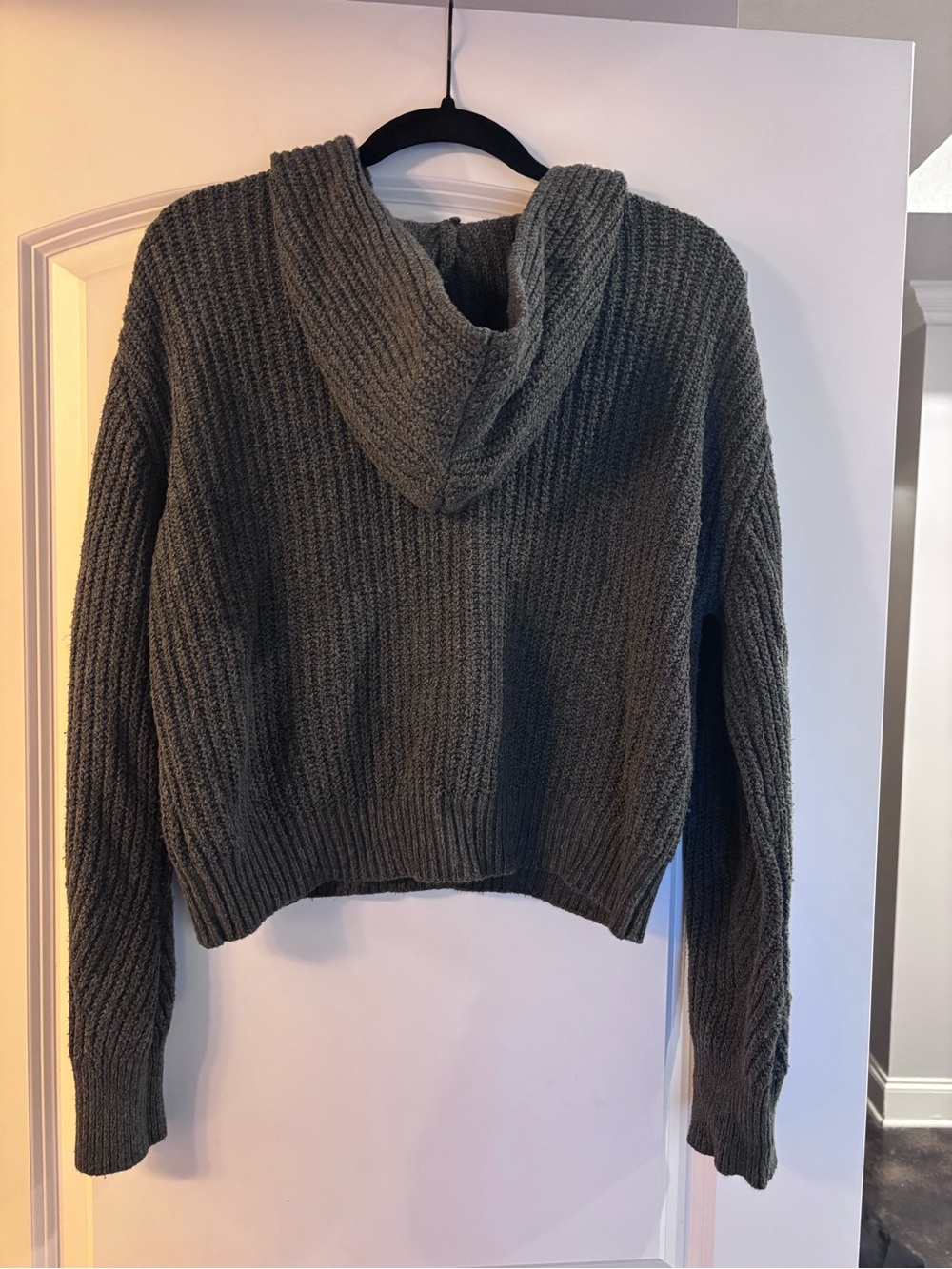 Lucky Brand Olive Half-Zip Hooded Chunky Knit Sweater - Picture 3 of 4